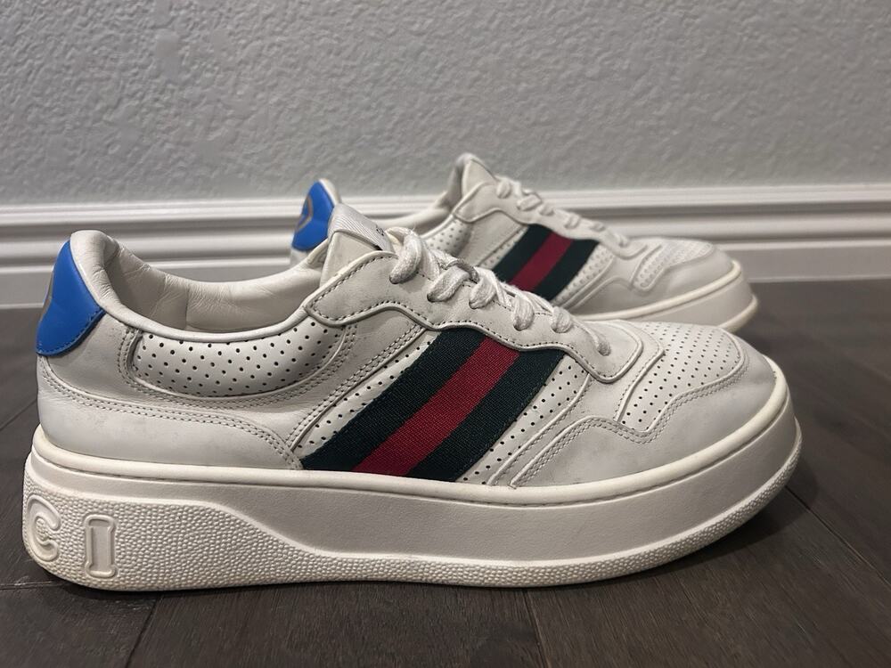 AUTHENTIC GUCCI CHUNKY B WEB STRIPE SNEAKERS GG SZ 11 (fits US 12) 669582